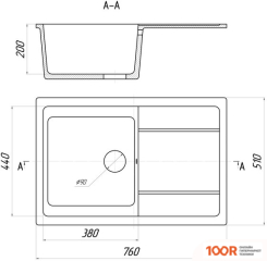 Кухонная мойка Gerhans B27 (ОНИКС) (133038)