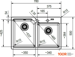 Кухонная мойка Franke URBAN UBG 620-78 (ОНИКС) (132937)