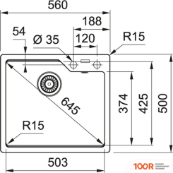 Кухонная мойка Franke URBAN UBG 610-56 (ОНИКС) (132852)