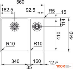 Кухонная мойка Franke SIRIUS SID 160-34-16 125.0331.037 (ЧЕРНЫЙ КАРБОН) (132769)