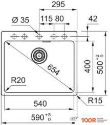 Кухонная мойка Franke MRG 610-54 FTL 114.0696.194 (ЧЕРНЫЙ МАТОВЫЙ) (132638)
