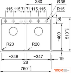 Кухонная мойка Franke MARIS MRG 620-35-35 114.0693.518 (МАТОВЫЙ ЧЕРНЫЙ) (132592)