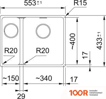 Кухонная мойка Franke MARIS MRG 160-34-15 125.0687.269 (ОНИКС) (132498)