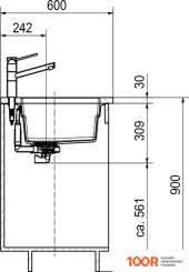 Кухонная мойка Franke KUBUS 2 KNG 110-37 125.0512.449 (ОНИКС) (132413)