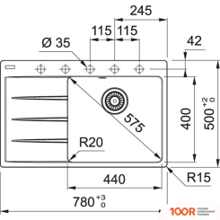Кухонная мойка Franke CENTRO CNG 611/211-78 TL FRAGRANITE 114.0639.726 (ЧЕРНЫЙ) (132325)