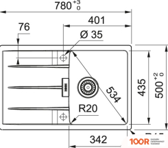 Кухонная мойка Franke CENTRO CNG 611/211-78 FRAGRANITE 114.0639.683 (БЕЛЫЙ) (132314)