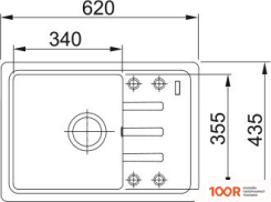 Кухонная мойка Franke BLISS BSG 611-62 114.0716.321 (СЕРЫЙ СЛАНЕЦ) (132212)