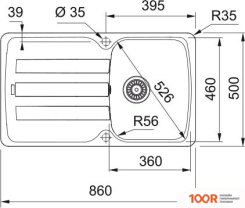 Кухонная мойка Franke ANTEA AZG 611-86 114.0676.247 (МАТОВЫЙ ЧЕРНЫЙ) (132134)