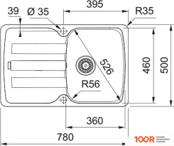 Кухонная мойка Franke ANTEA AZG 611-78 114.0716.311 (СЕРЫЙ СЛАНЕЦ) (132128)