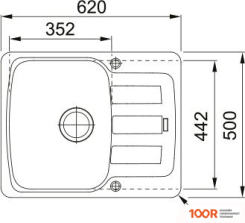 Кухонная мойка Franke ANTEA AZG 611-62 114.0716.190 (СЕРЫЙ СЛАНЕЦ) (132121)