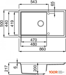 Кухонная мойка Elleci SINTESI 410 K96 WHITE GLD (131983)