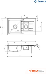 Кухонная мойка Deante ZORBA ZQZ T513 (АНТРАЦИТОВЫЙ МЕТАЛЛИК) (131814)