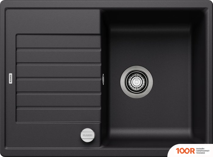 Кухонная мойка Blanco ZIA 45 S COMPACT 526008 (ЧЕРНЫЙ, КЛАПАН-АВТОМАТ) (131567)