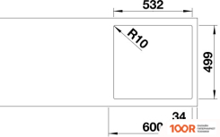 Кухонная мойка Blanco SUBLINE 500-IF/A STEELFRAME 525999 (ЧЕРНЫЙ) (131352)