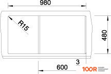 Кухонная мойка Blanco METRA XL 6 S 518880 (СЕРЫЙ КАМЕНЬ) (131117)