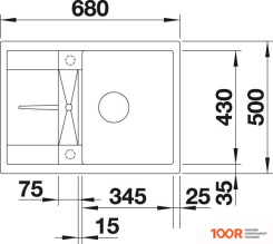 Кухонная мойка Blanco METRA 45 S COMPACT 527285 (ВУЛКАНИЧЕСКИЙ СЕРЫЙ) (131072)