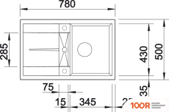 Кухонная мойка Blanco METRA 45 S 513194 (АНТРАЦИТ) (131053)