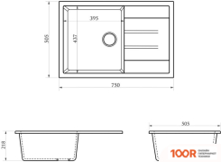 Кухонная мойка Berge BR-7603 (СЕРЫЙ МАТОВЫЙ) (130615)