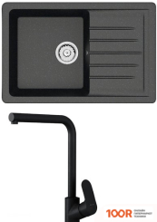 Кухонная мойка Berge BR-7602 + LIKE F8005022 (ЧЕРНЫЙ) (130612)