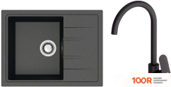 Кухонная мойка Berge BR-5850 + СМЕСИТЕЛЬ AM.PM LIKE F8007122 (ЧЕРНЫЙ) (130572)