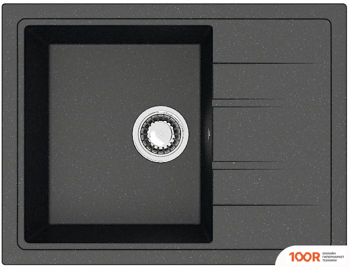 Кухонная мойка Berge BR-5850 + СМЕСИТЕЛЬ AM.PM LIKE F8007122 (ЧЕРНЫЙ) (130572)