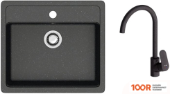 Кухонная мойка Berge BR-5750 + LIKE F8007122 (ЧЕРНЫЙ) (130565)