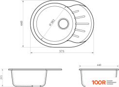 Кухонная мойка Berge BG-5801 (БЕЖЕВЫЙ ГЛЯНЦЕВЫЙ) (130520)