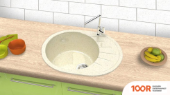 Кухонная мойка Berge BG-5801 (БЕЖЕВЫЙ ГЛЯНЦЕВЫЙ) (130520)