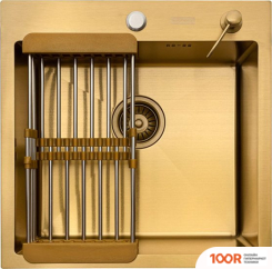 Кухонная мойка ARFEKA ECO AR МОЙКА 500*500, КОЛАНДЕР, ДОЗАТОР GOLD (130221)