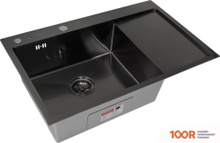 Кухонная мойка ARFEKA ECO AR 780*500 L BLACK PVD NANO (130205)
