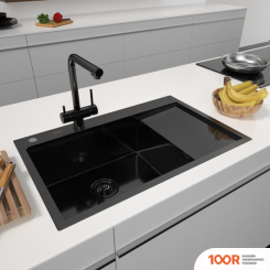 Кухонная мойка ARFEKA ECO AR 780*500 L BLACK PVD NANO (130205)