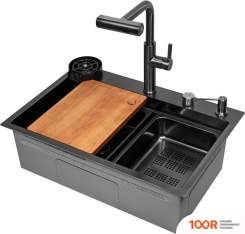 Кухонная мойка ARFEKA ECO AR 680*460 T BLACK PVD NANO DECOR (130196)