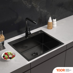 Кухонная мойка ARFEKA ECO AR 600*500 BLACK PVD NANO DECOR VOLCANIC ROCK (130179)