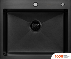 Кухонная мойка ARFEKA ECO AR 600*500 BLACK PVD NANO DECOR VOLCANIC ROCK (130179)