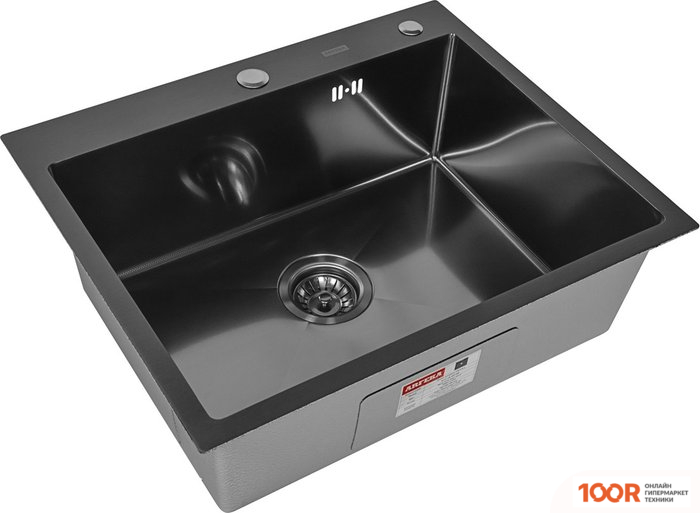 Кухонная мойка ARFEKA ECO AR 600*500 BLACK PVD NANO DECOR MILLET GRAINS (130178)