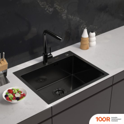 Кухонная мойка ARFEKA ECO AR 600*500 BLACK PVD NANO DECOR MILLET GRAINS (130178)