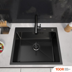 Кухонная мойка ARFEKA ECO AR 600*500 BLACK PVD NANO DECOR MILLET GRAINS (130178)