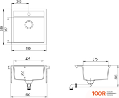 Кухонная мойка Aquasanita TESA SQT100W + SABIADUO 2963 (ГРАФИТ 222/НИКЕЛЬ 002) (129940)