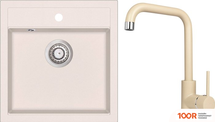 Кухонная мойка Aquasanita TESA SQT100W + MIRRUS 5063 (SILICA 111) (129916)