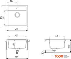 Кухонная мойка Aquasanita TESA SQT100W + MIRRUS 5063 (SILICA 111) (129916)