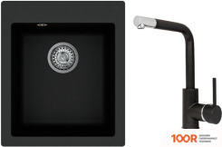 Кухонная мойка Aquasanita SIMPLEX SQS100 + FORTE 5553 (ЧЕРНЫЙ МЕТАЛЛИК 601) (129883)