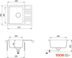Кухонная мойка Aquasanita NOTUS SQ102AW (СВЕТЛО-СЕРЫЙ 221) (129830)