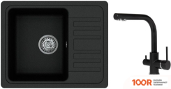 Кухонная мойка Aquasanita NOTUS SQ102 + AKVADUO 2663 L (ЧЕРНЫЙ МЕТАЛЛИК 601) (129825)