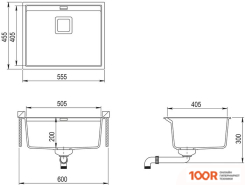 Кухонная мойка Aquasanita DELICIA SQD100AW (GRAPHITE 222) (129753)