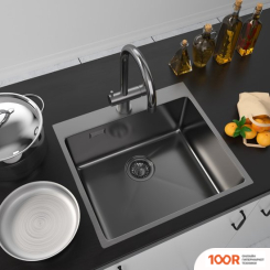 Кухонная мойка Aquasanita AIRA AIR 100 N-T (ГРАФИТ) (129682)