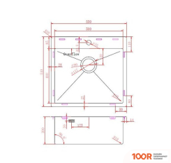 Кухонная мойка Aquasanita AIRA AIR 100 N-T (ГРАФИТ) (129682)