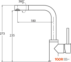 Кухонная мойка Aquasanita AIR 100 M + CМЕСИТЕЛЬ AQUASANITA 5553-T GRAPHITE (129659)