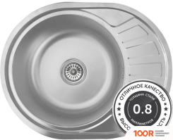 Кухонная мойка AKS ОВАЛЬНАЯ 57X45 (МАТОВЫЙ ХРОМ) (129371)