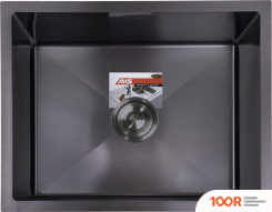 Кухонная мойка AKS Н/СТАЛЬ, ПРЯМОУГОЛЬНАЯ ОДНОЧАШЕВАЯ, 570*460ММ, ЧЕРНЫЙ, УНИВЕРСАЛЬНАЯ, (3,2ММ) (129358)