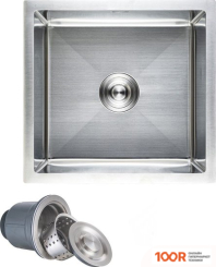 Кухонная мойка AKS Н/СТАЛЬ, ПРЯМОУГОЛЬНАЯ ОДНОЧАШЕВАЯ, 470*450ММ, САТИН, УНИВЕРСАЛЬНАЯ, (3,2ММ) (129353)